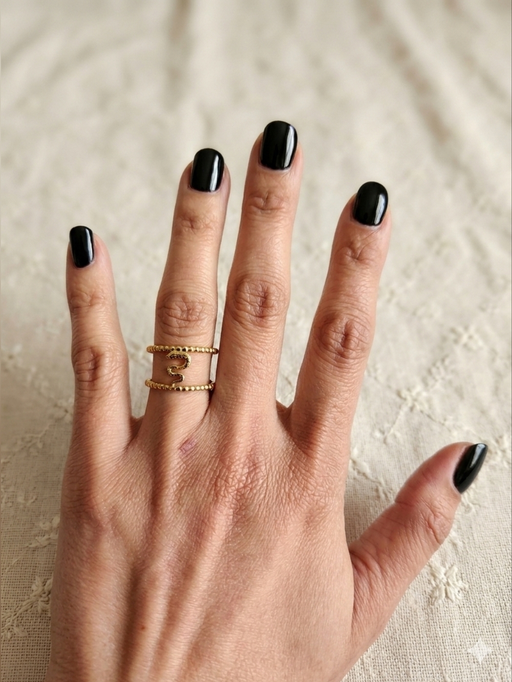 Stainless Steel 316L Grade Gold Plated  Adjustable Snake Ring